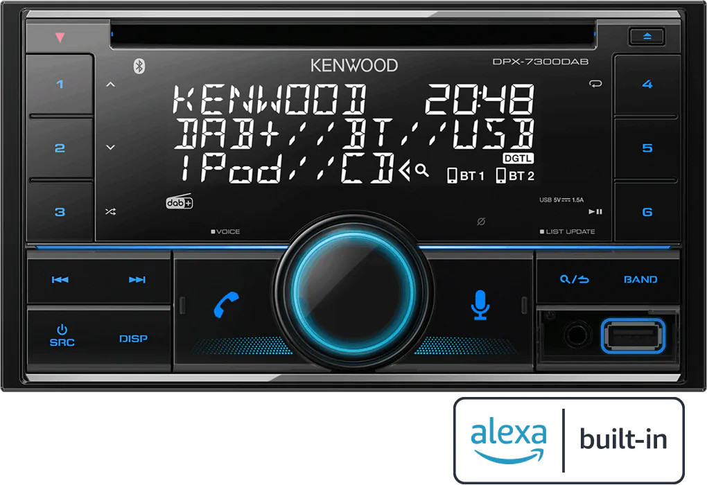 Double-DIN head unit from Kenwood, with CD